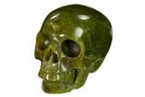 Realistic, Polished Jade (Nephrite) Skull #151135-2